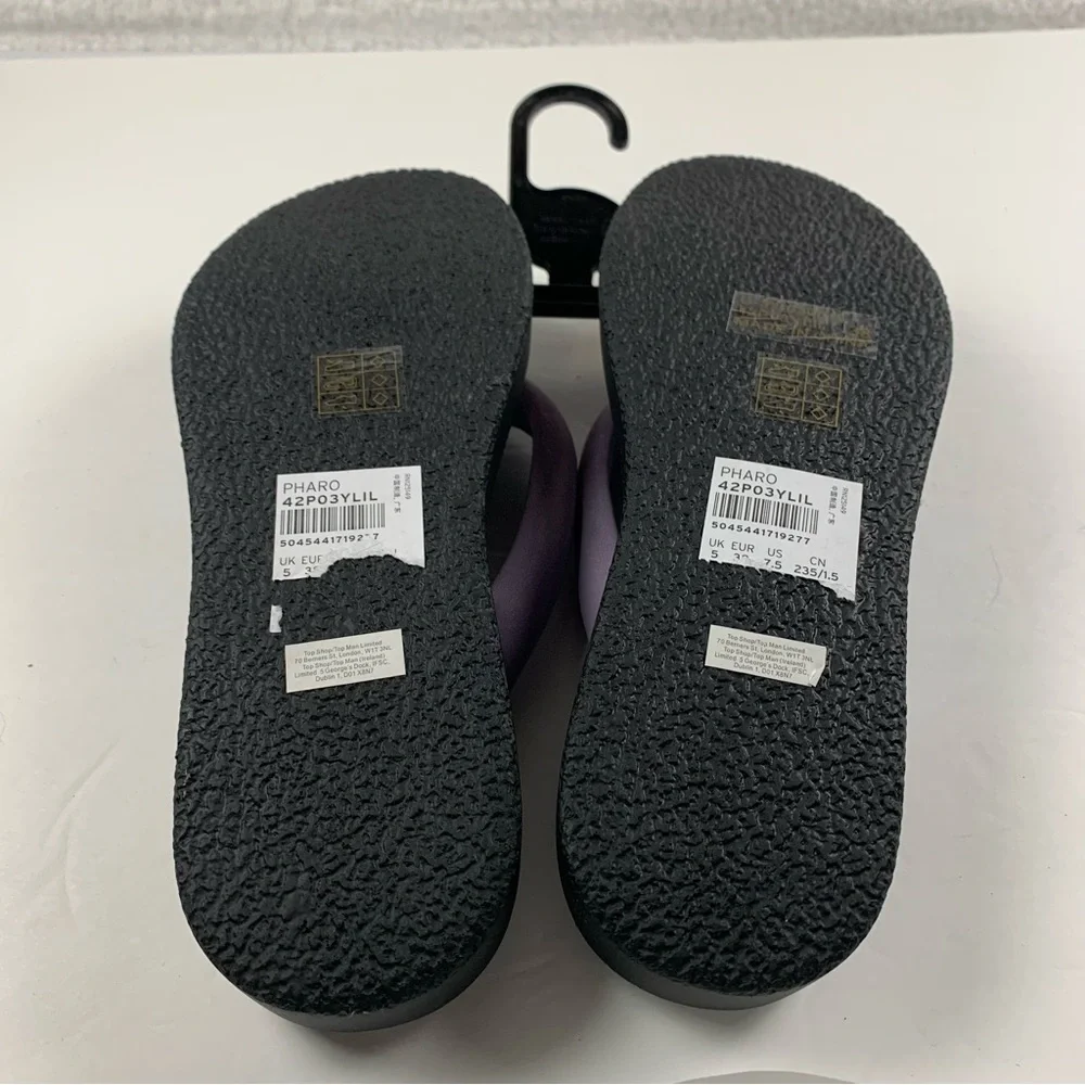TOPSHOP PHARO Chunky Toe Sandals Black Purple Women's size 7.5‎ NWT 7326